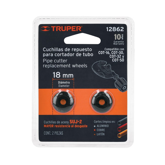 CUCHILLA REP. TRUPER #REP-COTS P/CORTA TUBO 16MM/1.1/8 (2 PZAS.)  (12862)