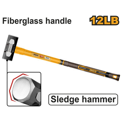 COMBO MARTILLO INGCO MANGO FIBRA VIDRIO 12 LBS # HSM81598
