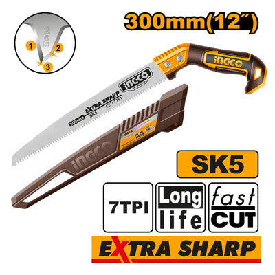 SERRUCHO DE PODA INGCO RECTO INDUSTRIAL 300MM/12 #  HPS3006