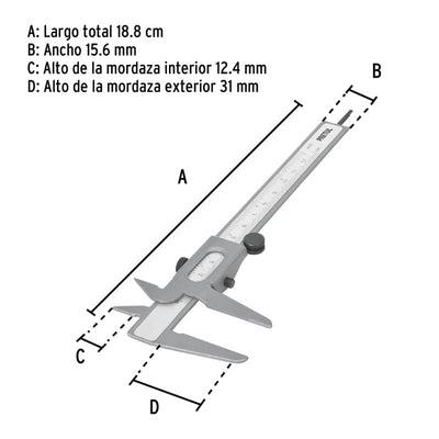 PIE DE METRO PRETUL (TRUPER) 5 # VER-6P  (21454)