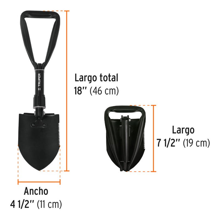 PALA PLEGABLE TRUPER MULTIFUNCIONAL LARGO 18  #PLE-18  (16018)