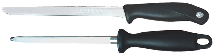 CUCHILLO TRES CLAVELES JAMONERO EVO 25 CM Y ASTIL 20 CM # 1721 (1699)