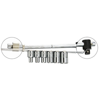 LLAVE DADO HANS 1/2 DR 6 PTAS.C/ MGO.CORREDIZO JGO. 7 PZS.  # 46144 (OF)