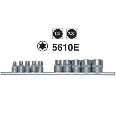 LLAVE DADO HANS # 5610E 1/4 & 3/8 DR E4 - E18  10 PCS(OF)