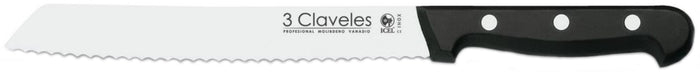 CUCHILLO TRES CLAVELES # 920 INOX MGO ABS 20CMS PANERO(OF)