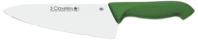 CUCHILLO TRES CLAVELES # 1324  PROFLEX MGO.VERDE 20 CMS COCINERO