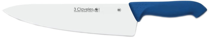 CUCHILLO TRES CLAVELES # 1335  PROFLEX MGO.AZUL 25 CMS COCINERO