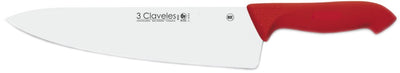 CUCHILLO TRES CLAVELES # 1339  PROFLEX MGO.ROJO 20 CMS COCINERO