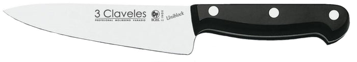 CUCHILLO TRES CLAVELES # 1156 INOX UNIBL 18cms COCINERO