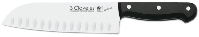 CUCHILLO TRES CLAVELES # 1124 INOX UNIBL 18 CMS SANTOKU