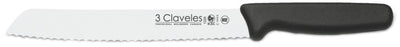 CUCHILLO TRES CLAVELES # 1220 MGO POLIPR NEGRO 21 CMS PANERO