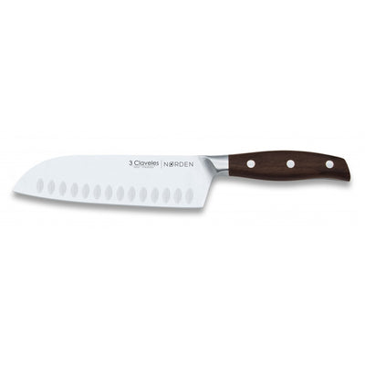CUCHILLO TRES CLAVELES FORJADO #1045 NORDEN SANTOKU 17,5 CMS