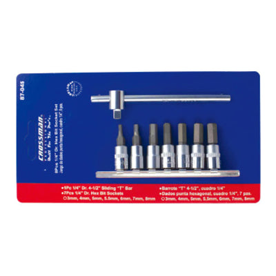 LLAVE DADO CROSSMAN  PTA.HEXAG.# 87-045 1/4 DR  JGO. 8 PZS EN DISPLAY (OF)