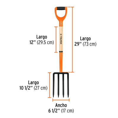 HORQUETA TRUPER TIERRA 4 GANCHOS C/MANGO 30 # BJ-4P  (11018)
