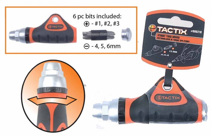 ATORNILLADOR DE TORQUE C/PUNTAS   TACTIX # 900218  6 PIEZAS(OF)