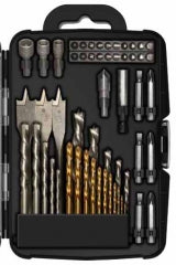 BROCAS, PUNTAS, AVELLANADOR Y ADAPTADOR   TACTIX # 418455 JGO. 55 PIEZAS