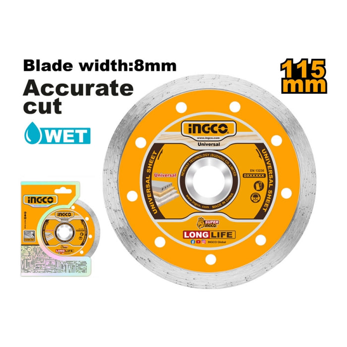 DISCO DIAMANTADO INGCO HUMEDO 115(4-1/2)X22.2mm  # DMD021152