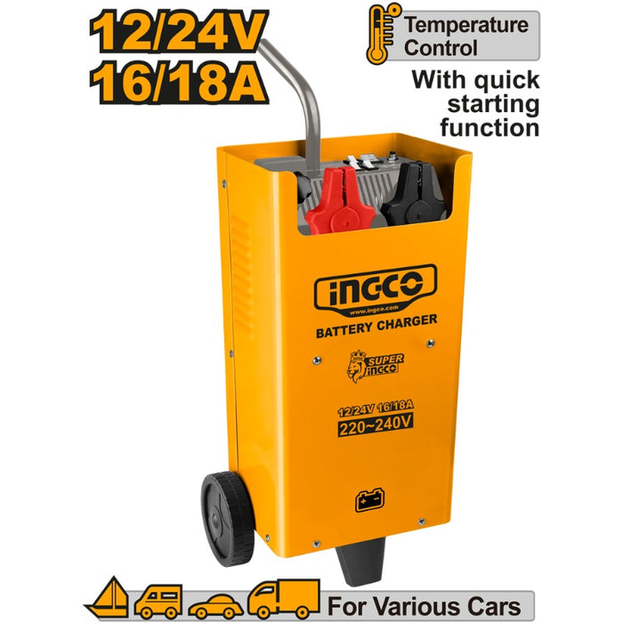 CARGADOR BATERIAS INGCO INDUSTRIAL 12/24VOLT  300 AMP #ING-CD2201