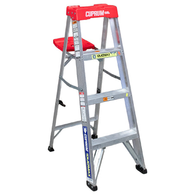 Escalera 2 en 1 tijera-recta de aluminio Cuprum