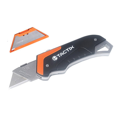 CUCHILLO CARTONAJE TACTIX # 261223  HOJA RETRACTIL C/5 HOJAS REPTO.
