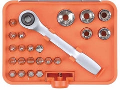 LLAVE DADO Y PUNTAS TACTIX # 900204  23 PZ. MINI C/CHICHARRA(OF)