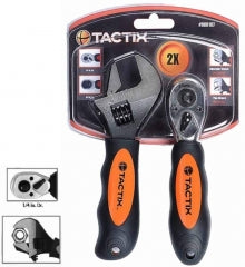 Llave Francesa Y Chicharra Tactix # 900107 Jgo 2 Piezas
