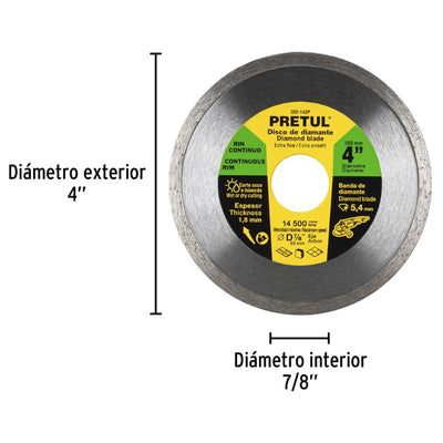 DISCO CORTAR PRETUL (TRUPER)  DIAMANTADO CONTINUO # DID-140P  4  (21001)