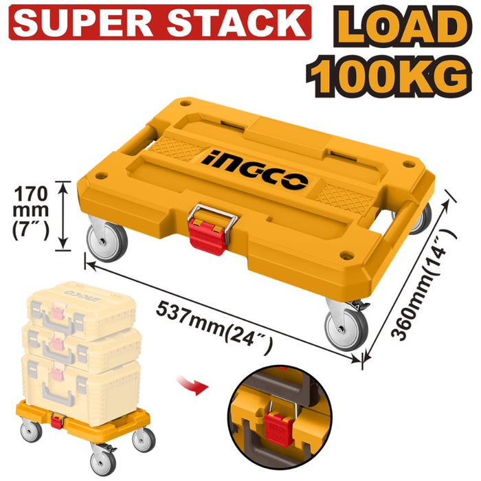 PLATAFORMA CON RUEDAS PARA CAJAS APILABLES INGCO 100KG  # HHWB61001