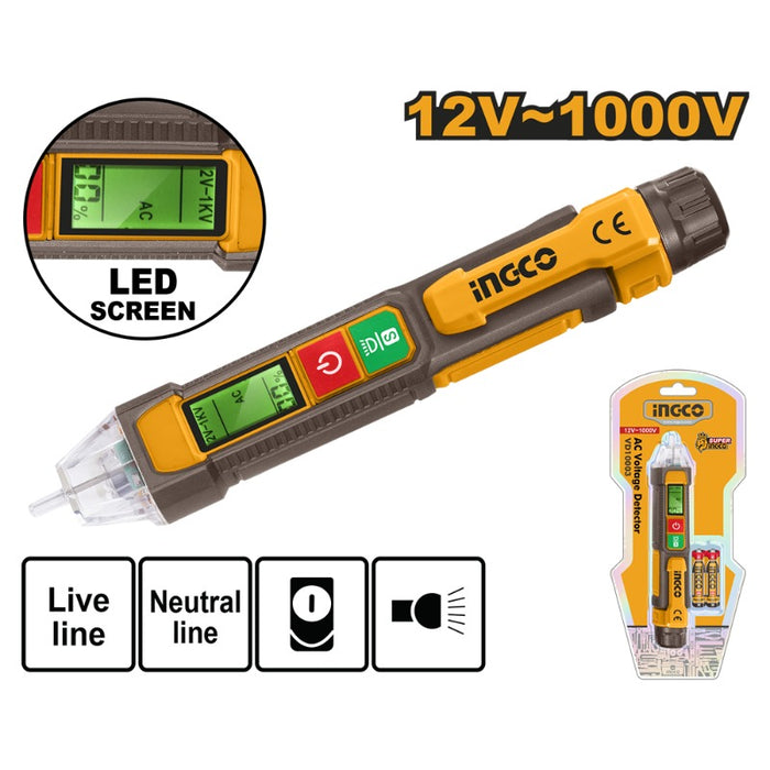 DETECTOR ALTO VOLTAJE AC INGCO 12-1000 V  # VD210003