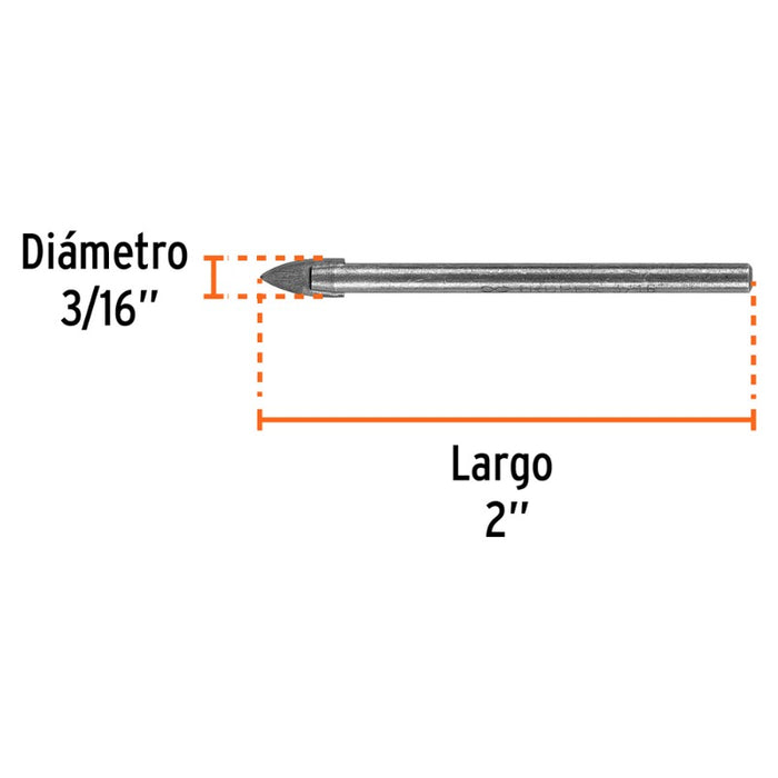 BROCA PARA VIDRIO-AZULEJO-CERAMICA TRUPER 3/16 # BVI-3/16  (11701)