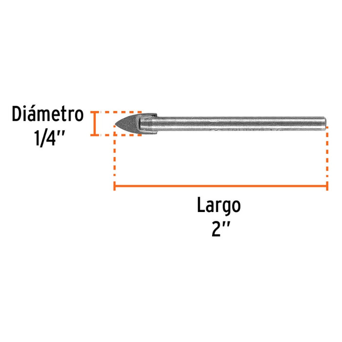 BROCA PARA VIDRIO-AZULEJO-CERAMICA TRUPER 1/4 # BVI-1/4  (11702)