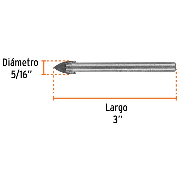 BROCA PARA VIDRIO-AZULEJO-CERAMICA TRUPER 5/16 # BVI-5/16  (11703)