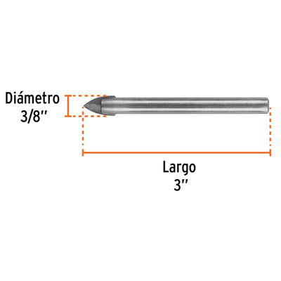 BROCA PARA VIDRIO-AZULEJO-CERAMICA TRUPER 3/8 # BVI-3/8  (11704)
