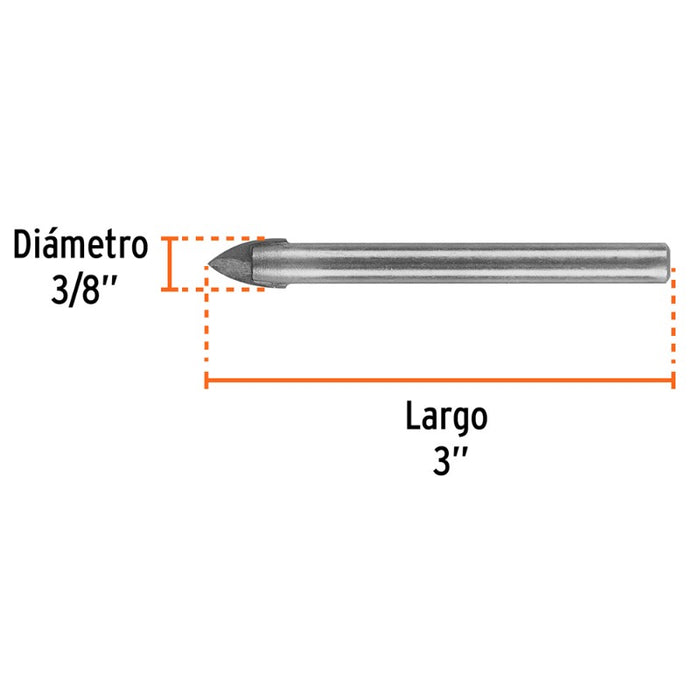 BROCA PARA VIDRIO-AZULEJO-CERAMICA TRUPER 3/8 # BVI-3/8  (11704)