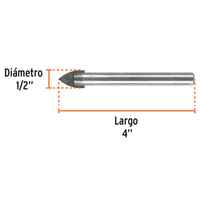 BROCA PARA VIDRIO-AZULEJO-CERAMICA TRUPER 1/2 # BVI-1/2  (11705)