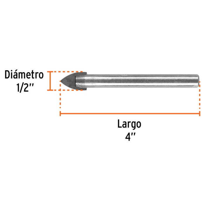 BROCA PARA VIDRIO-AZULEJO-CERAMICA TRUPER 1/2 # BVI-1/2  (11705)