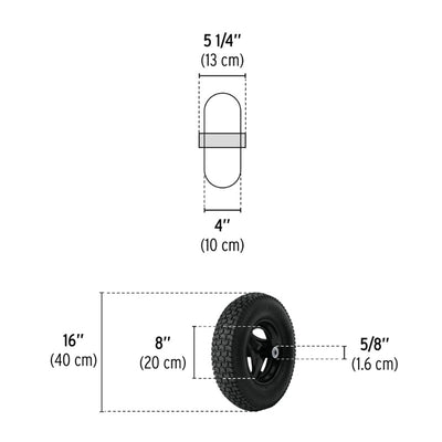 RUEDA P/CARRETILLA COMPLETA TRUPER REFORZADA 16 X 4# RN  (11852)