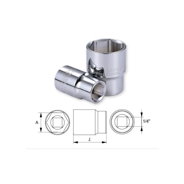 LLAVE DADO CROSSMAN 1/4 DR  6 PTA.   14 MM # 96-114