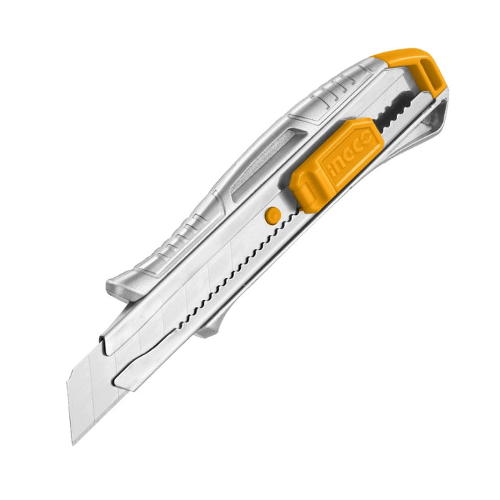 CUCHILLO CARTONAJE INGCO ALUMINIO 10 CMS. C/1 HOJA  # HKNS11807