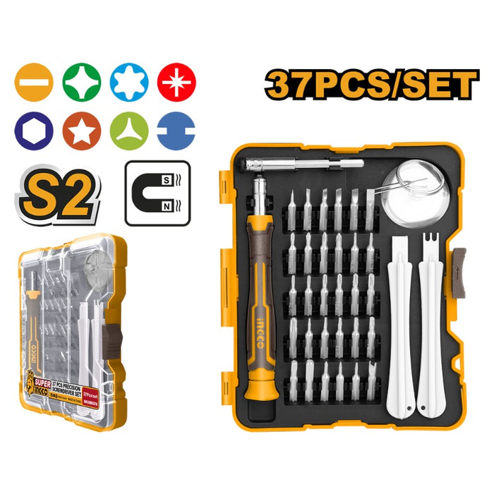 ATORNILLADORES INGCO PRECISION JGO 37 PZAS # HKSDB0378