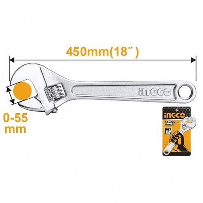 LLAVE FRANCESA INGCO CROMADA  18" # HADW131182