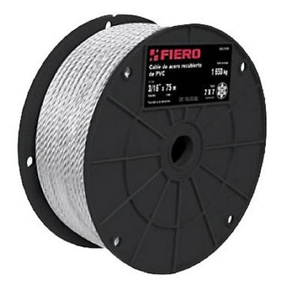CABLE DE ACERO TRUPER 1/4  CUBIERTO PVC ROLLO 75 M # CAB-1/4RX  (44218)