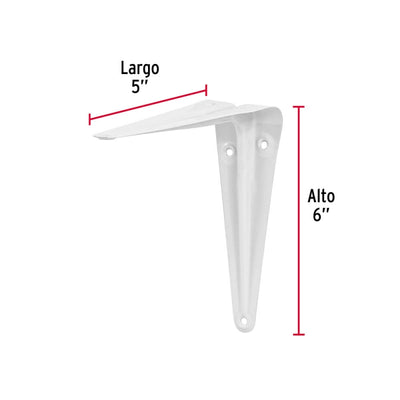 ESCUADRA ESTANTE TRUPER BLANCA #ME-6B  5 X 6  (CAJA DE 12 PZAS.)  (44003)