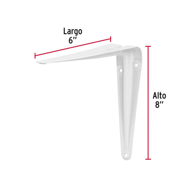 ESCUADRA ESTANTE TRUPER BLANCA #ME-8B  6 X 8  (CAJA DE 12 PZAS.)  (44006)