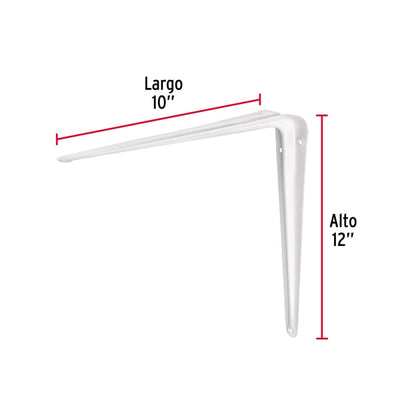 ESCUADRA ESTANTE TRUPER BLANCA #ME-12B  10 X 12  (CAJA DE 12 PZAS.)  (44012)