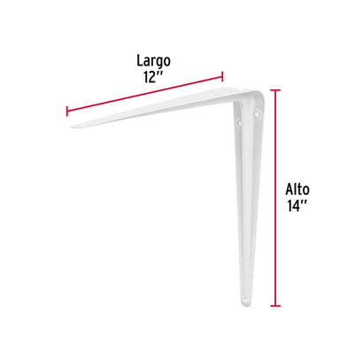 ESCUADRA ESTANTE TRUPER BLANCA #ME-14B  12 X 14  (CAJA DE 12 PZAS.)  (44014)