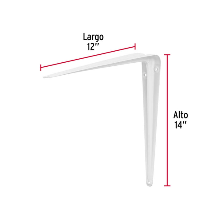 ESCUADRA ESTANTE TRUPER BLANCA #ME-14B  12 X 14  (CAJA DE 12 PZAS.)  (44014)
