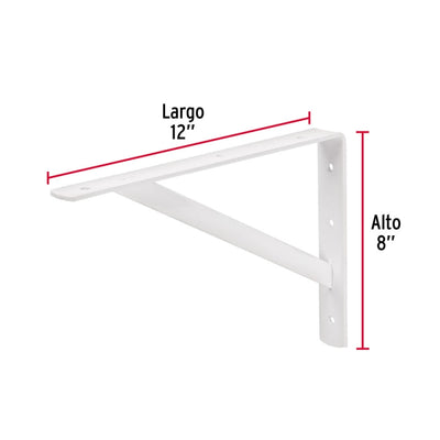 ESCUADRA ESTANTE TRUPER REFORZADA BLANCA # MER-12B   8 X 12  (44670)
