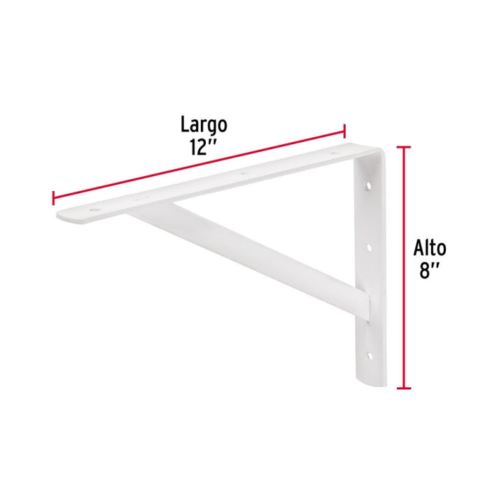 ESCUADRA ESTANTE TRUPER REFORZADA BLANCA # MER-12B   8 X 12  (44670)