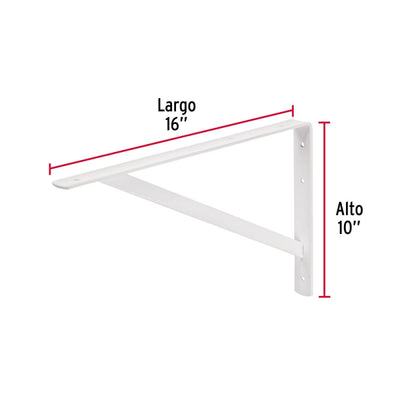ESCUADRA ESTANTE TRUPER REFORZADA BLANCA #MER-16B  10 X 16  (44671)